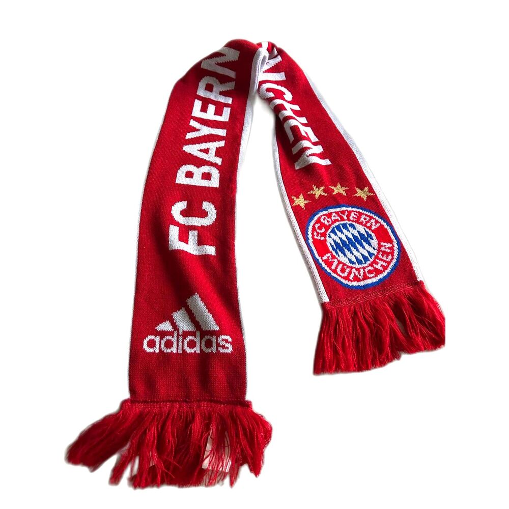 adidas FC Bayern Munchen Winter Scarf New MLS Soccer Adult OS Red Munich Germany